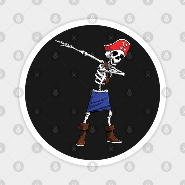 Halloween Pirate Dabbing Skeleton Gift Dab print Magnet by theodoros20